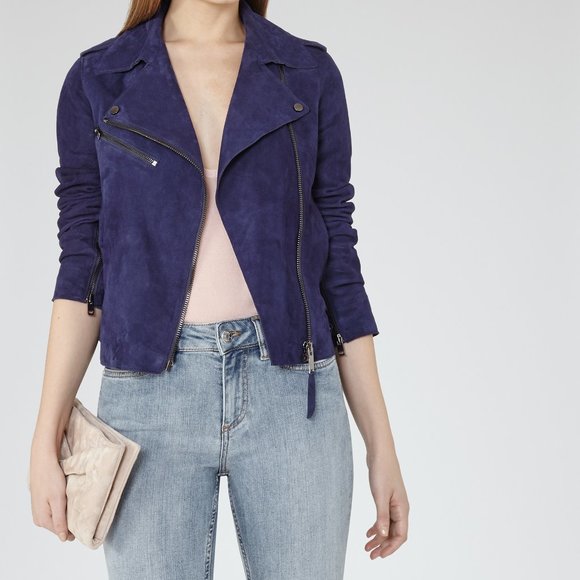 Reiss Jackets & Blazers - 🌻HP🌻 Reiss Purple Leather Jacket, Size 8